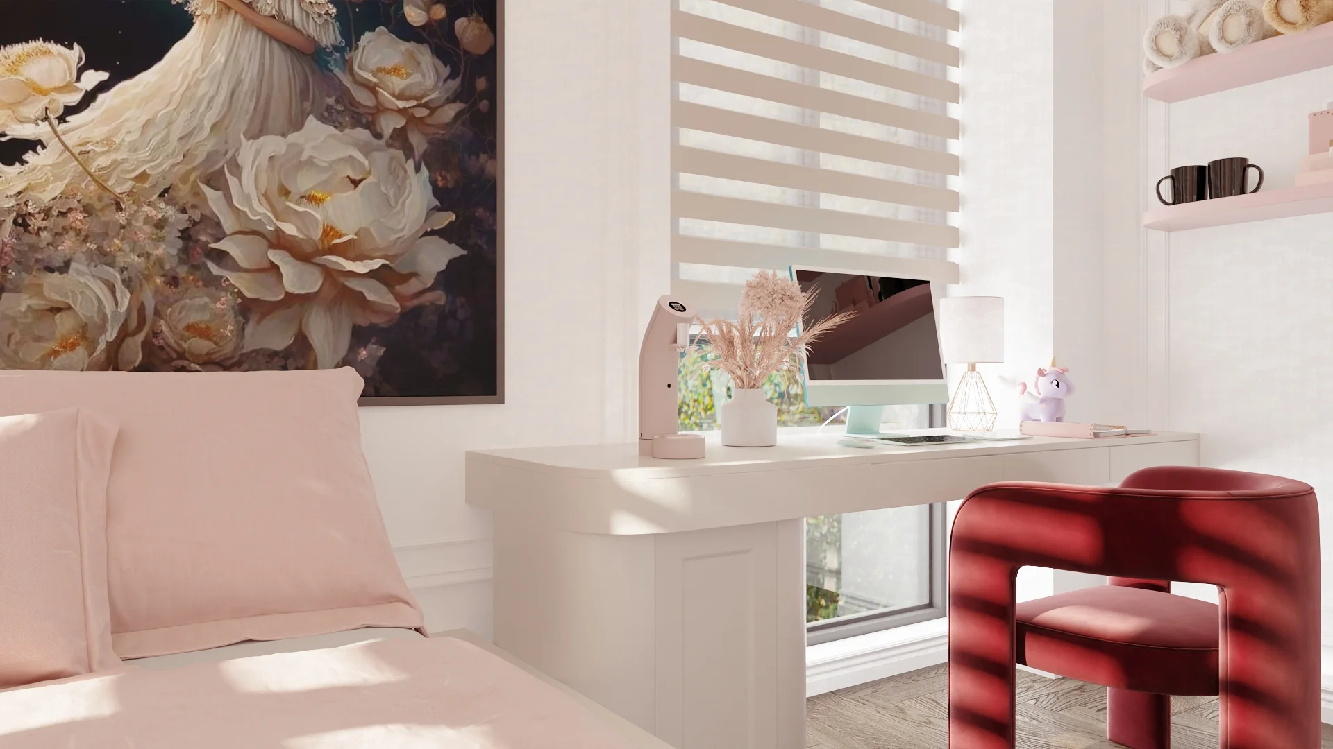 phoi canh 3d wells the one rustic bohemian pink 11 1